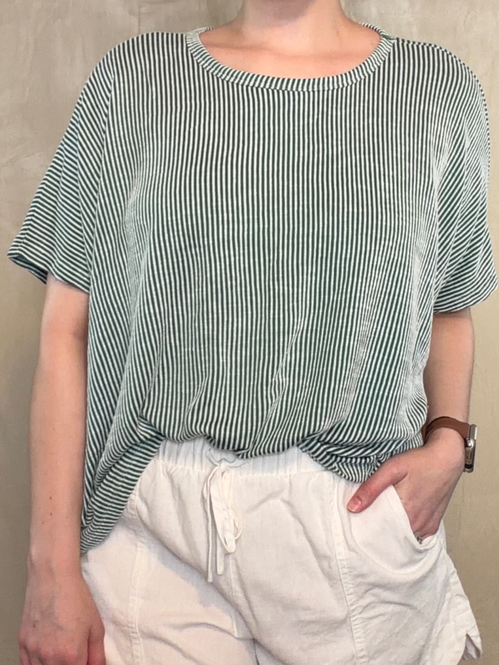 Zenana Ribbed Striped Oversized Top